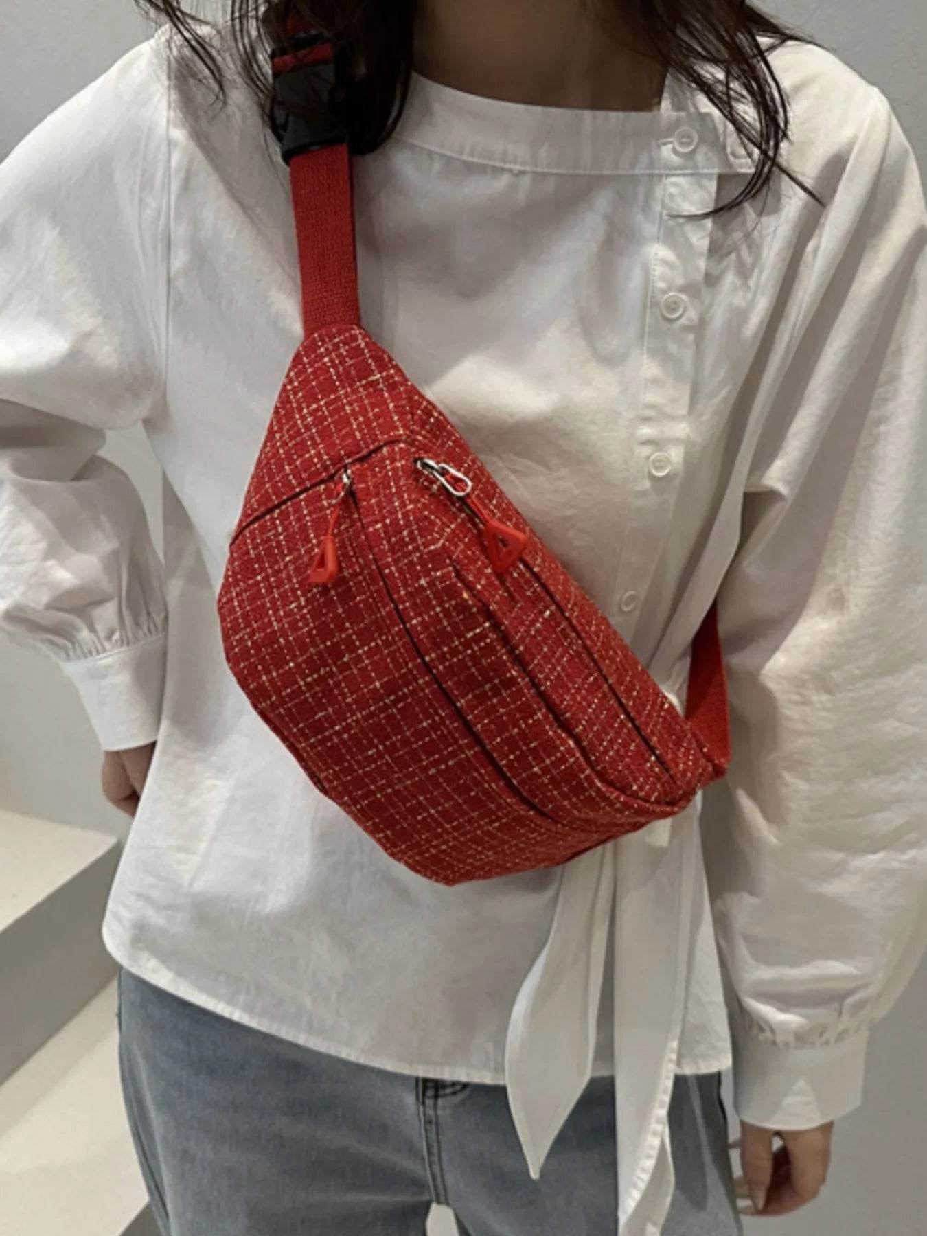 Plaid Pattern Crossbody Bag - Tredona LLC