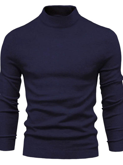 Men's Mock Neck Long Sleeve Sweater - Tredona LLC