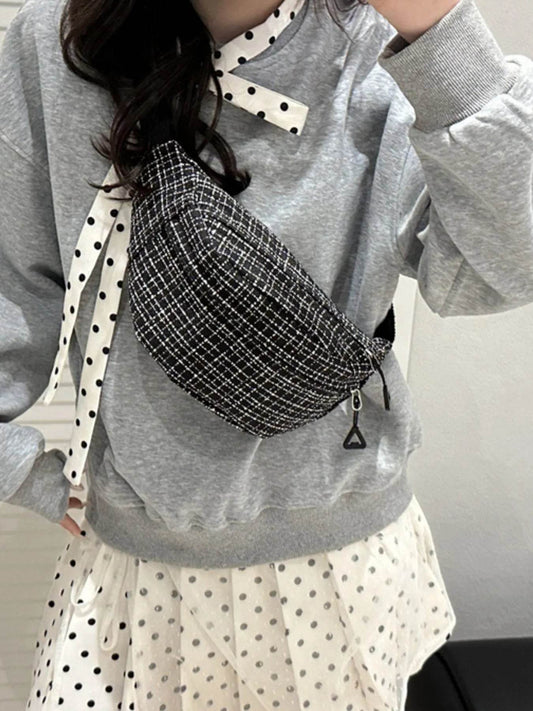 Plaid Pattern Crossbody Bag - Tredona LLC