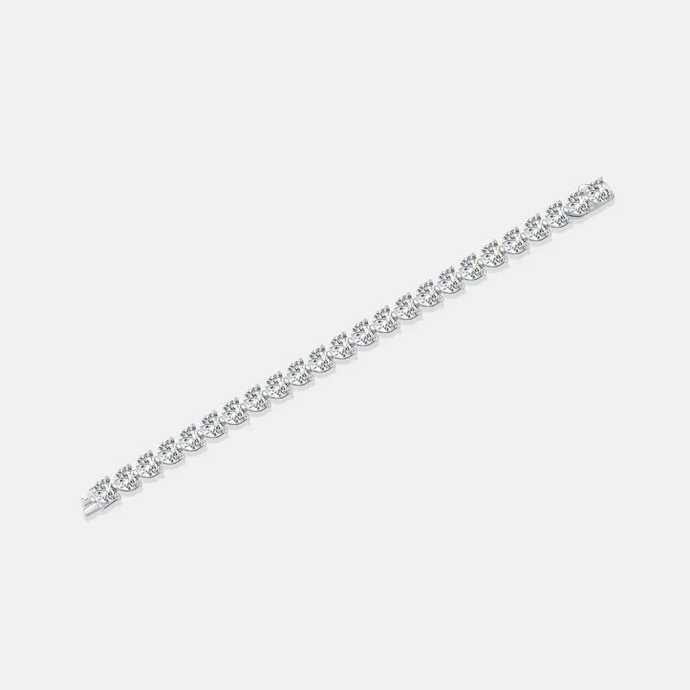 24 Carat Moissanite 925 Sterling Silver Heart Bracelet - Tredona LLC
