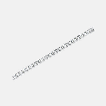 24 Carat Moissanite 925 Sterling Silver Heart Bracelet - Tredona LLC