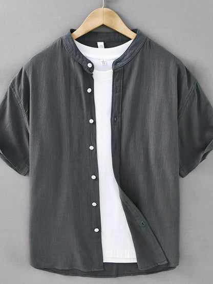Men's Plus Size Button Up Short Sleeve Shirt - Tredona LLC