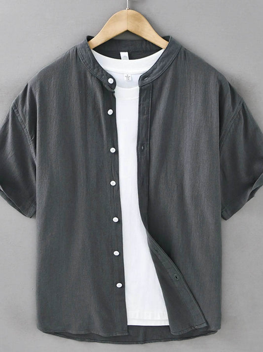 Men's Plus Size Button Up Short Sleeve Shirt - Tredona LLC