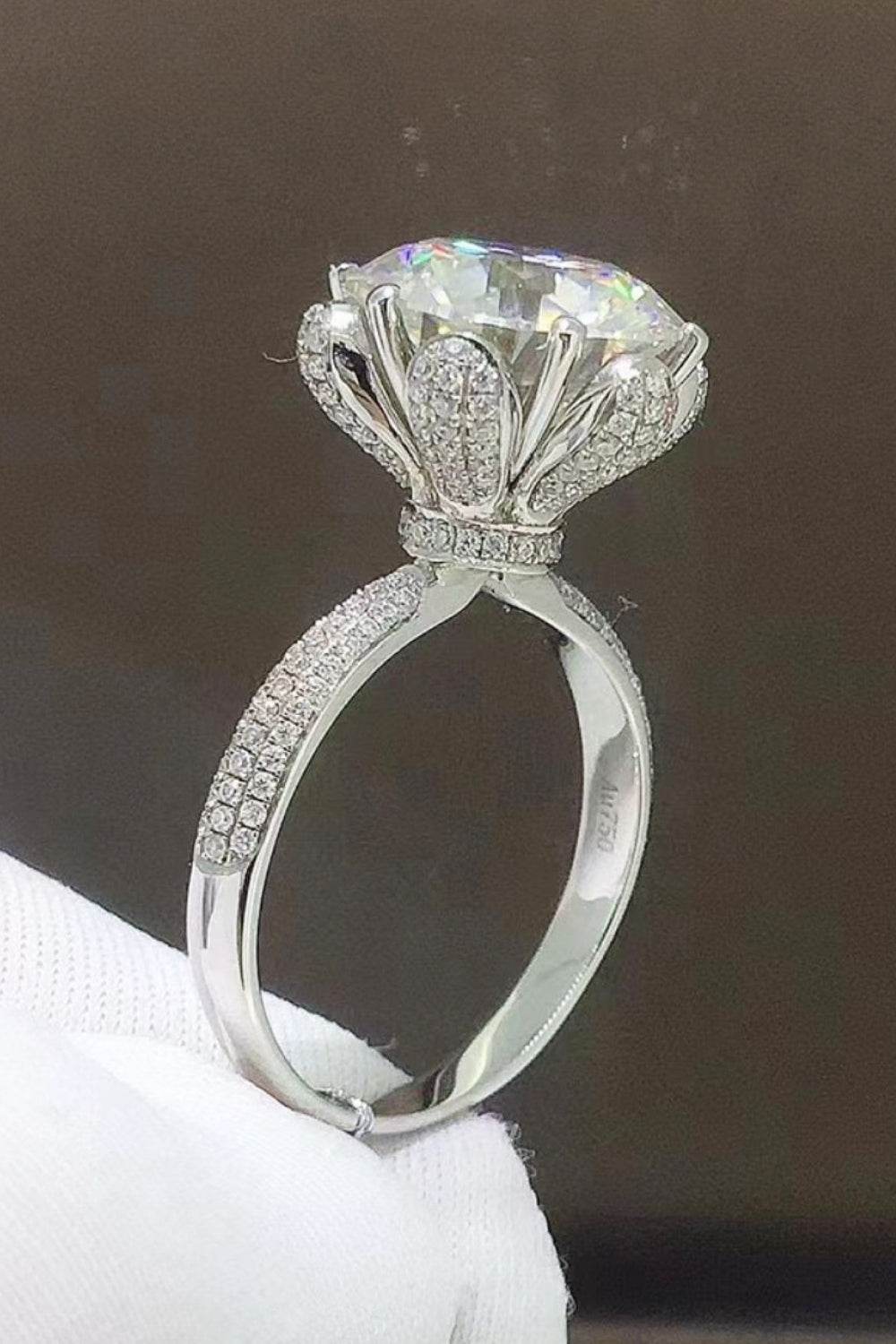 5 Carat Moissanite Side Stone Ring - Tredona LLC