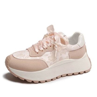 Lace Up Platform Athletic Sneakers - Tredona LLC