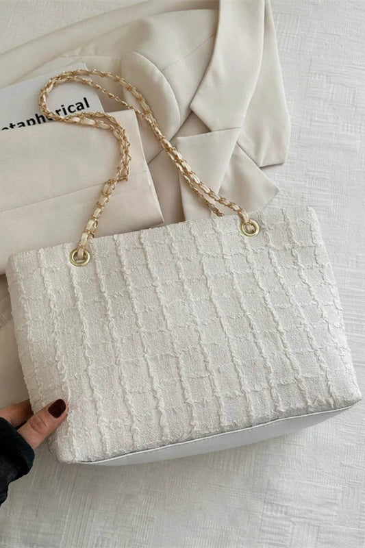 Polyester Texture Chain Tote bag - Tredona LLC