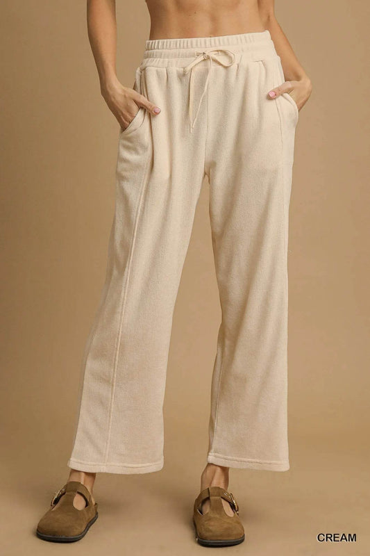 Umgee Drawstring Wide Leg Pants - Tredona LLC