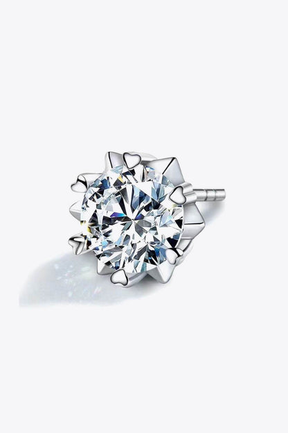 Stuck On You 4 Carat Moissanite Stud Earrings - Tredona LLC