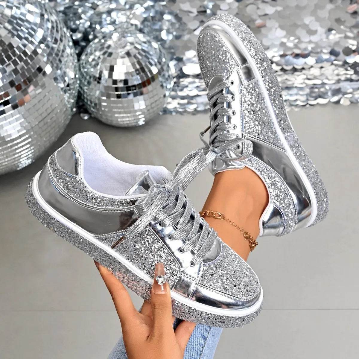 Round Toe Lace Up Sneakers - Tredona LLC