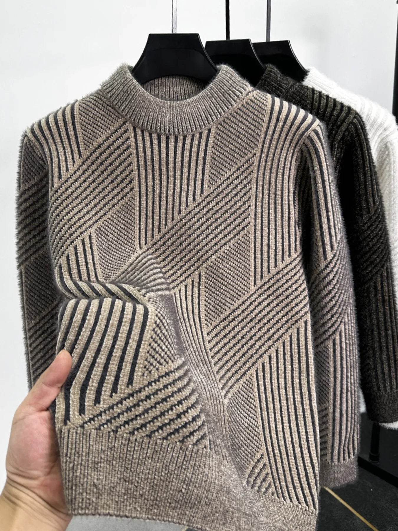 Men's Ribbed Knit Long Sleeve Sweater - Tredona LLC