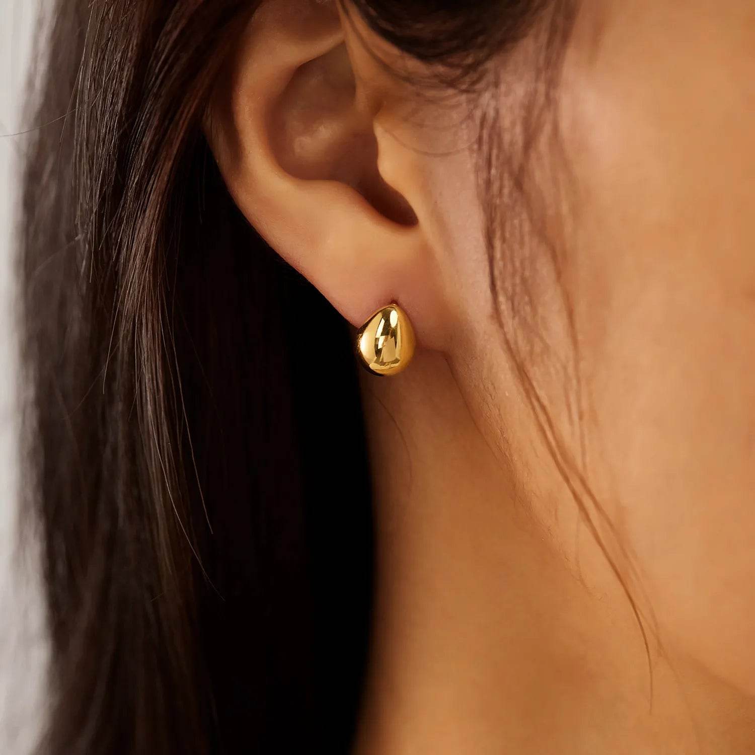 Minimalist Gold Teardrop Stud Earrings - Tredona LLC