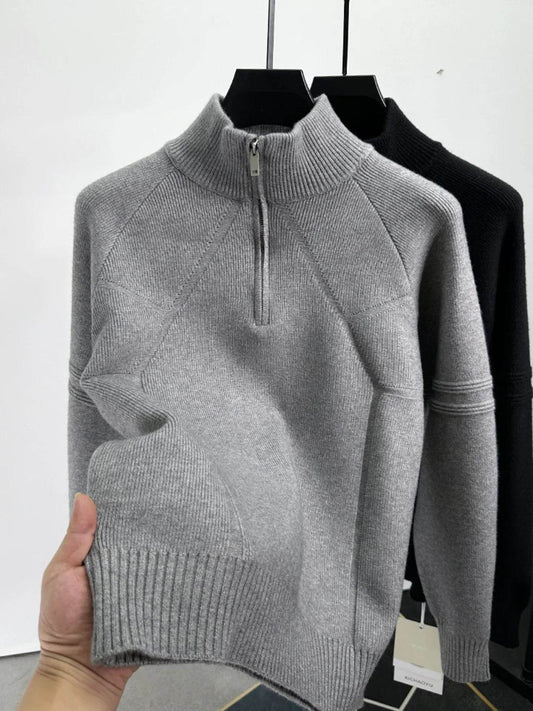 Men's Half-Zip Turtleneck Cardigan - Tredona LLC