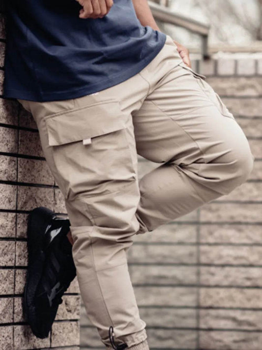 Men's Plus Size Drawstring Pants with Cargo Pockets - Tredona LLC