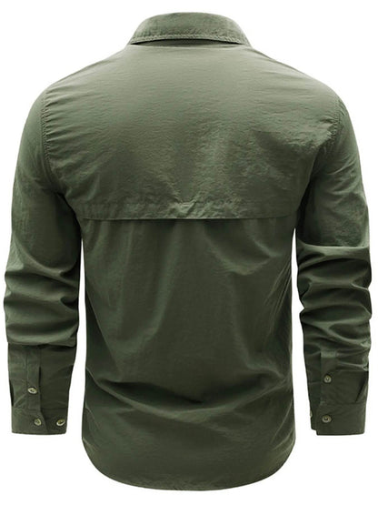 Men's Plus Size Button Up Long Sleeve Shirt - Tredona LLC