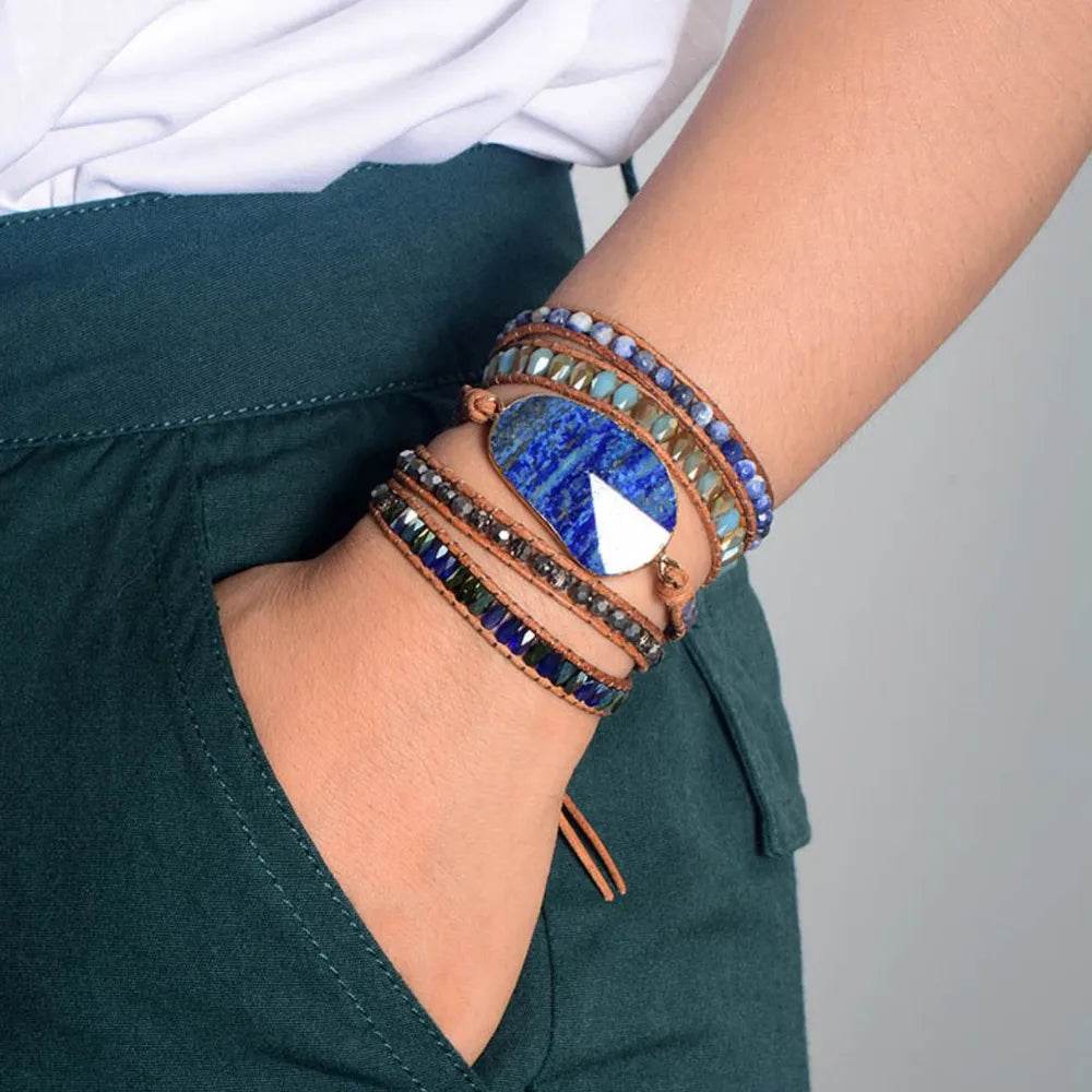 Lapis Lazuli Layered Bracelet - Tredona LLC