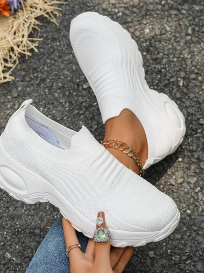 Round Toe Mesh Sneakers - Tredona LLC
