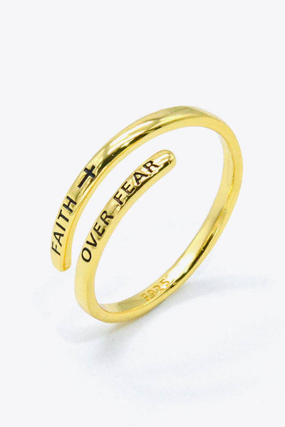 FAITH OVER FEAR Bypass Ring - Tredona LLC
