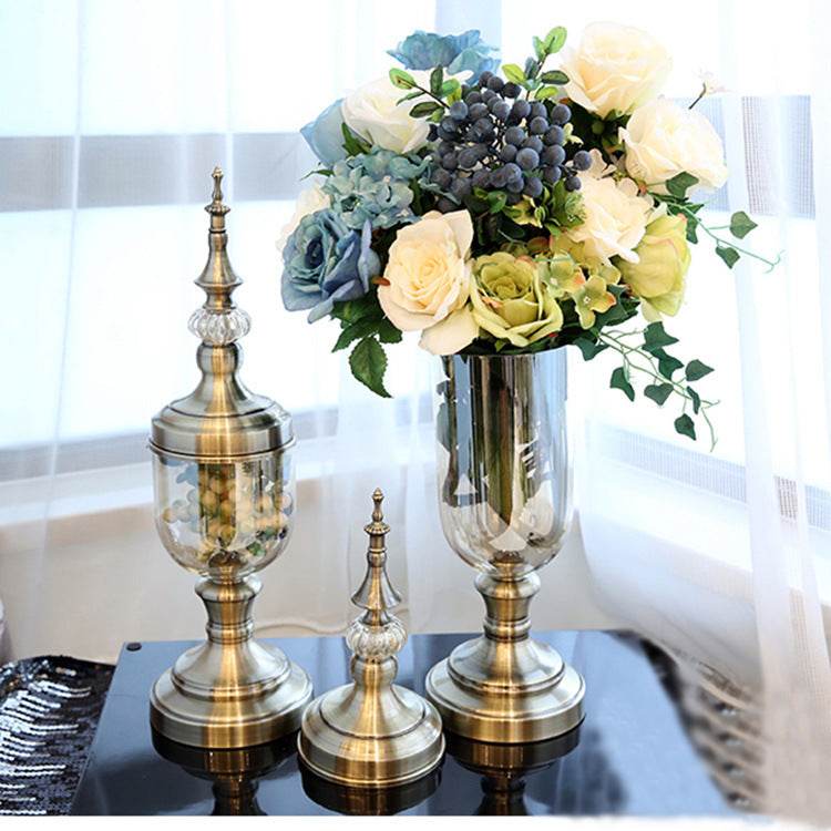 Metal Vase European Style Living Room Decoration Home Decoration Ornaments - Tredona LLC