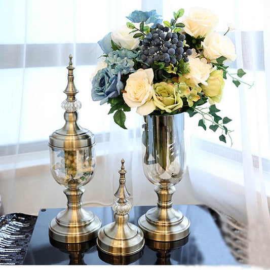 Metal Vase European Style Living Room Decoration Home Decoration Ornaments - Tredona LLC