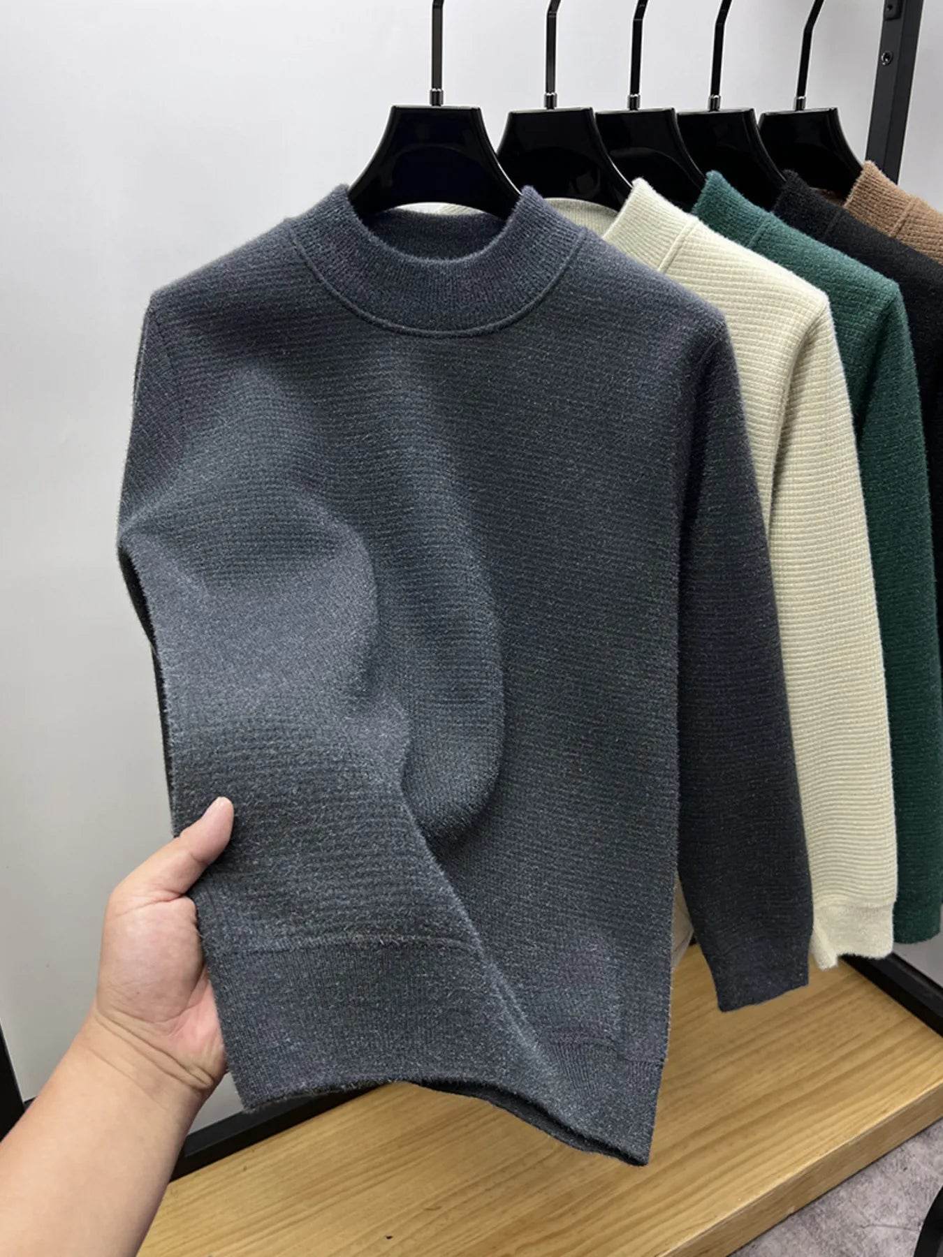 Men's Textured Long Sleeve Sweater - Tredona LLC