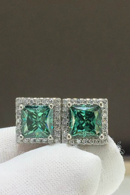 2 Carat Moissanite Square Stud Earrings - Tredona LLC