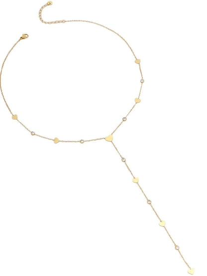 18K Gold-Plated Heart Zircon Necklace - Tredona LLC
