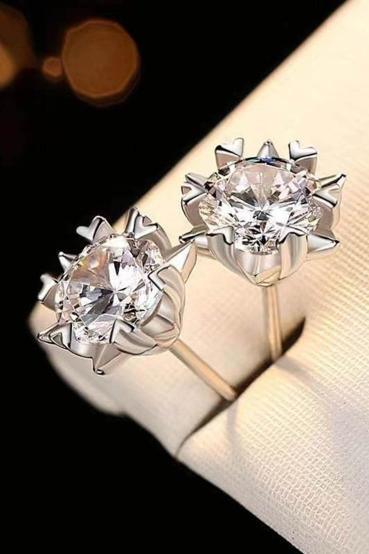 Stuck On You 4 Carat Moissanite Stud Earrings - Tredona LLC