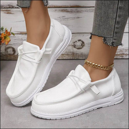 Round Toe Canvas Sneakers - Tredona LLC