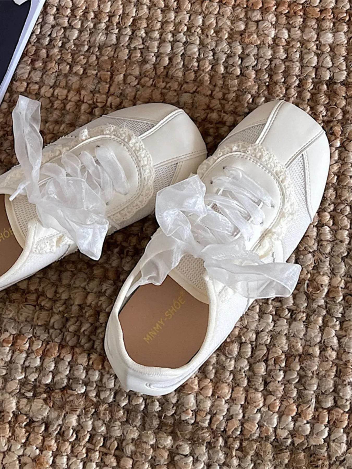 Round Toe Lace Up Sneakers - Tredona LLC