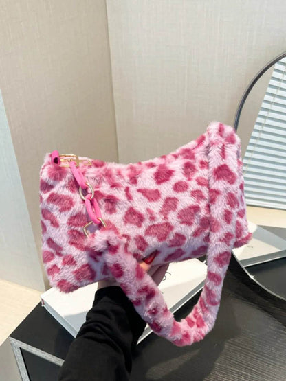Leopard Fluff Shoulder Bag - Tredona LLC