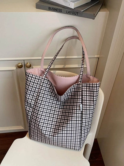 Plaid Pattern Tote Bag - Tredona LLC