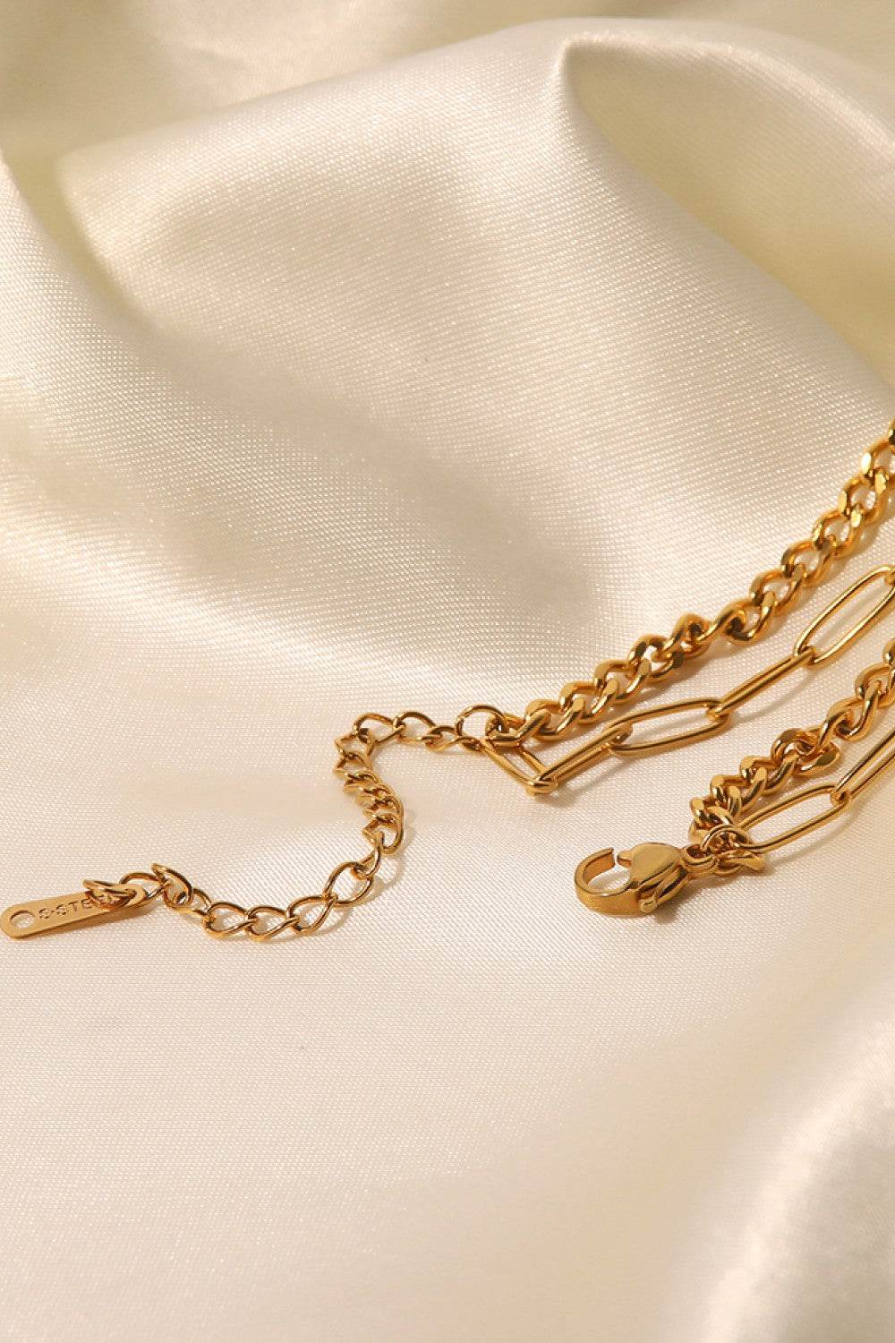 18K Gold Plated Layered Chain Necklace - Tredona LLC