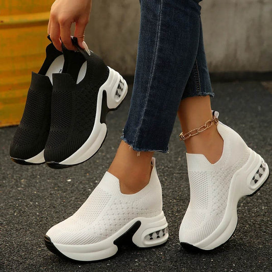 Breathable Mesh Platform Sneakers - Tredona LLC