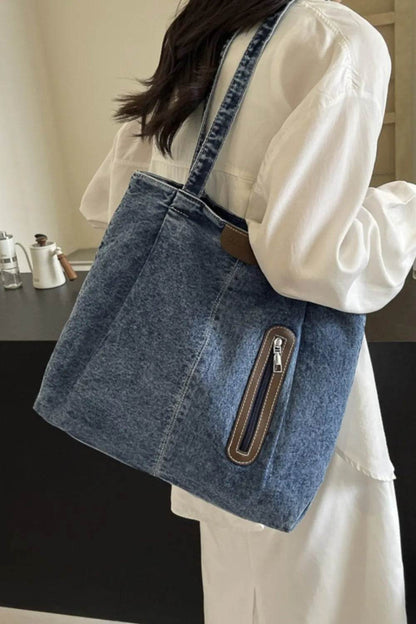 Medium Denim Tote Bag - Tredona LLC