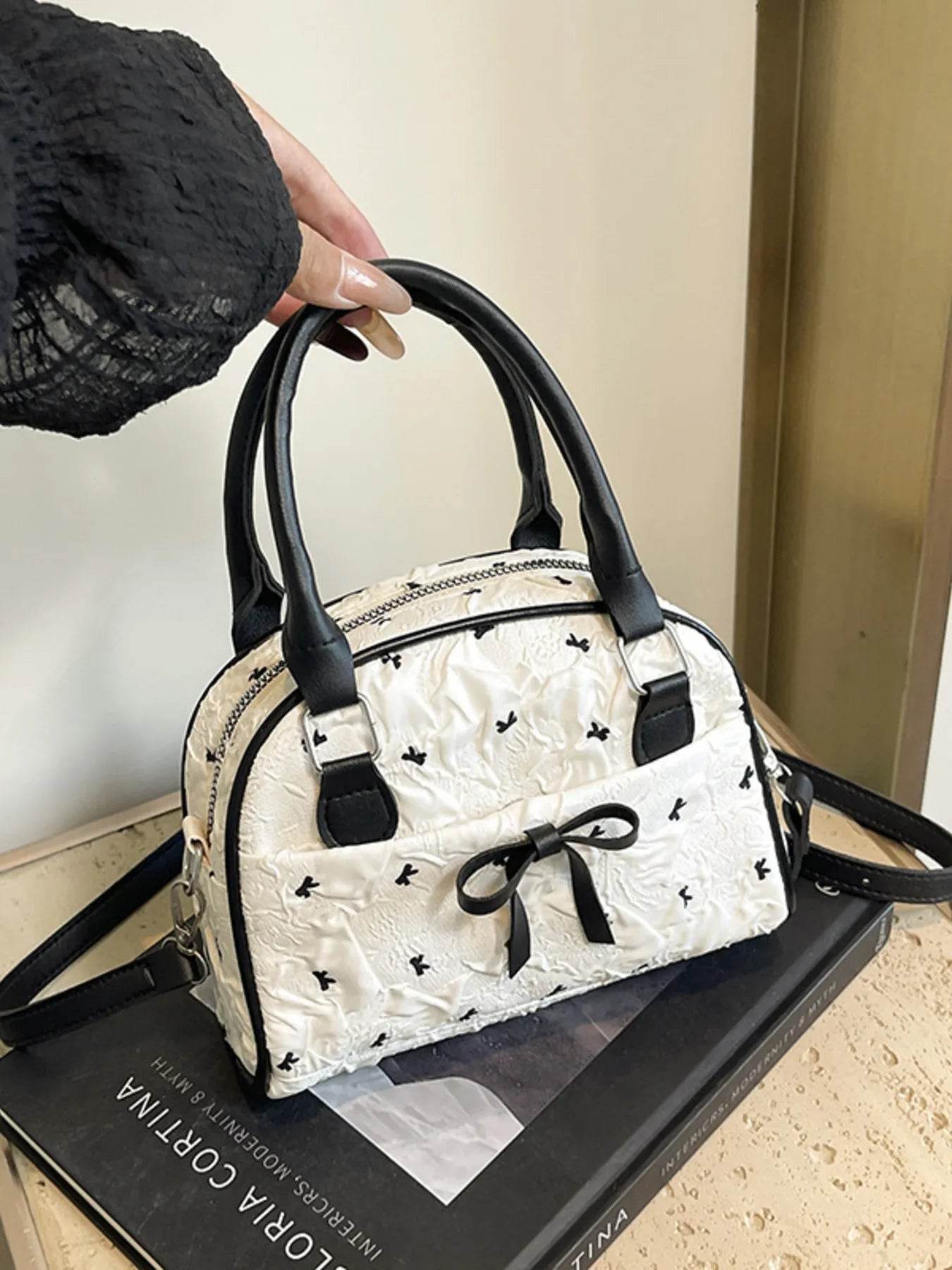Ruched Bow Crossbody Bag - Tredona LLC