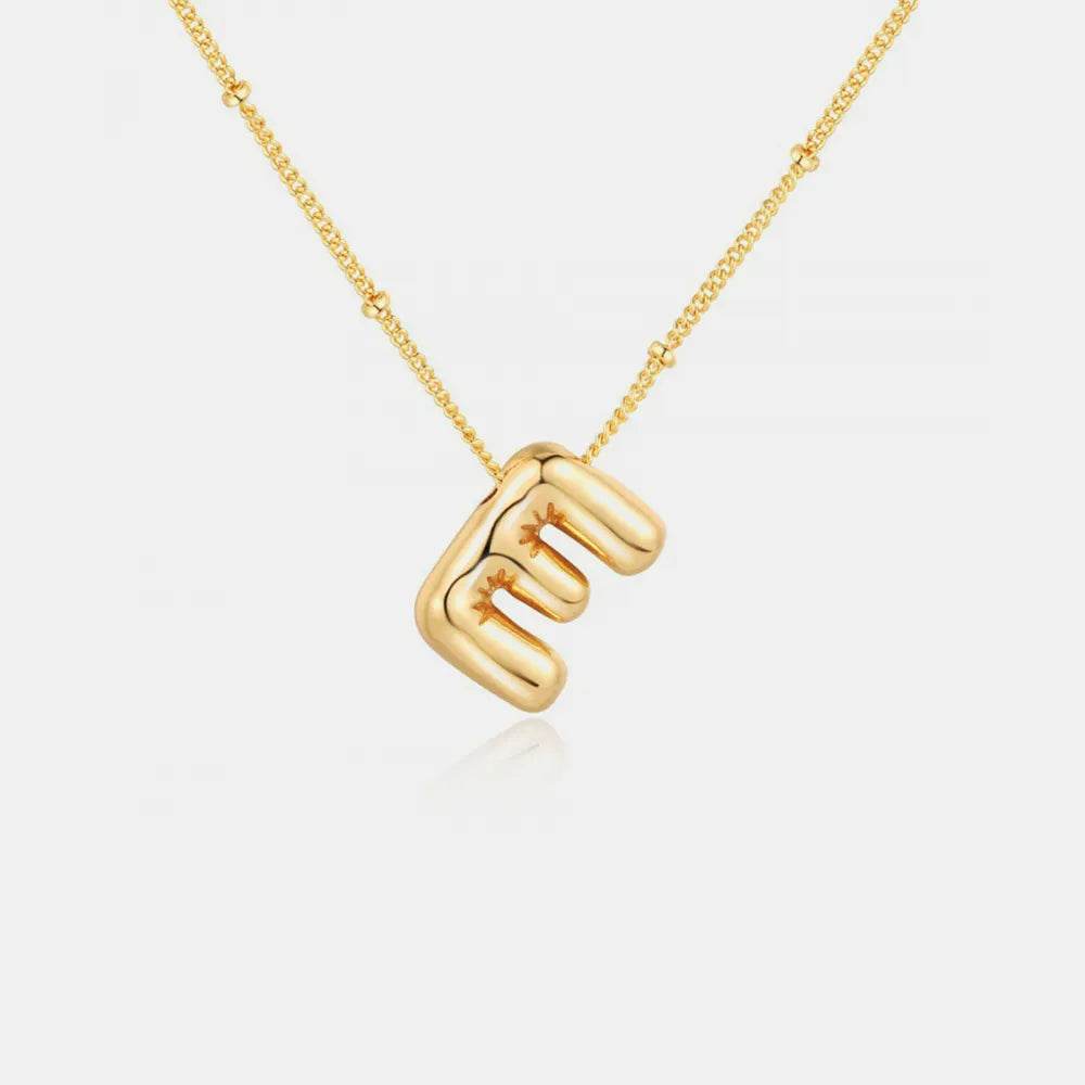 Gold-Plated Bubble Initial Necklace - Tredona LLC