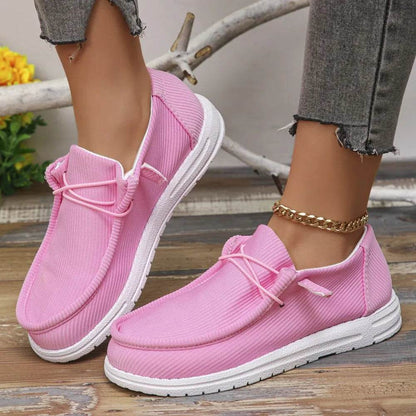 Round Toe Canvas Sneakers - Tredona LLC