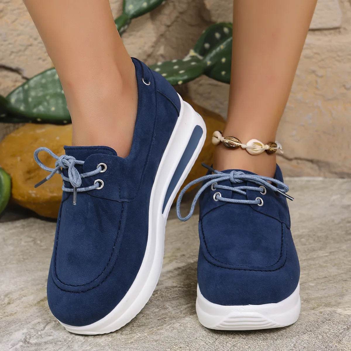 Round Toe Platform Sneakers - Tredona LLC