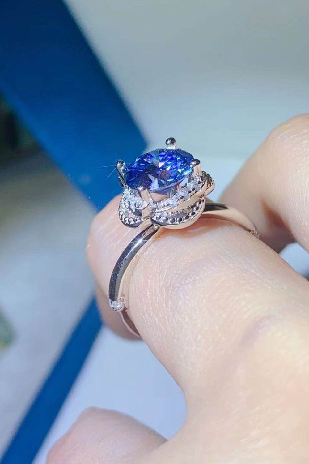 2 Carat Moissanite Contrast 925 Sterling Silver Ring - Tredona LLC