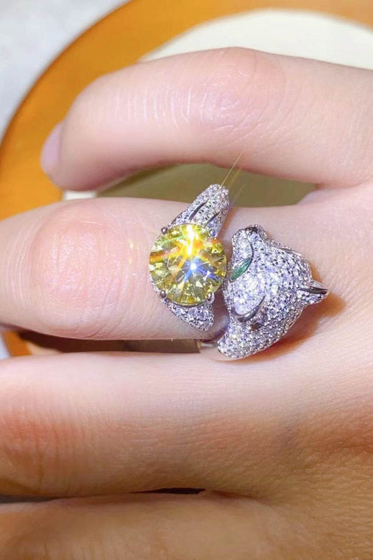 2 Carat Yellow Moissanite Animal Bypass Ring - Tredona LLC