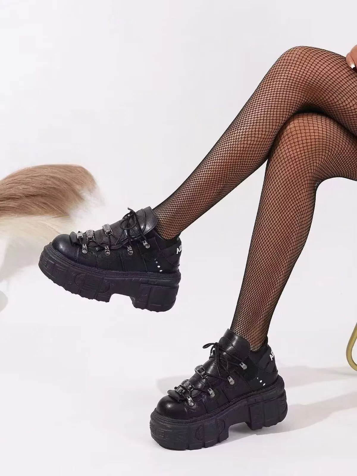 Lace Up Platform Sneakers - Tredona LLC