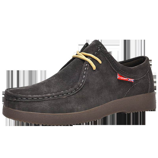 Outdoor Versatility For Traveling Suede British Style Leather Sneakers - Tredona LLC