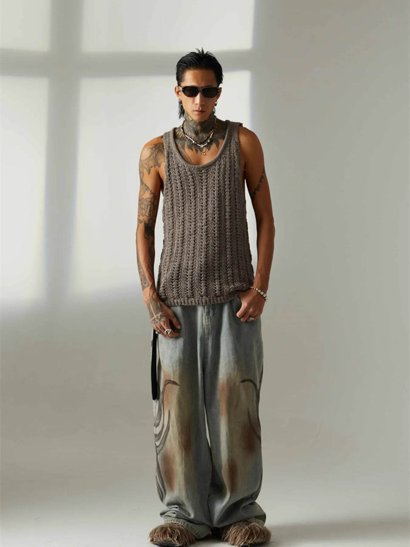 Men's Wide Strap Sweater Vest - Tredona LLC
