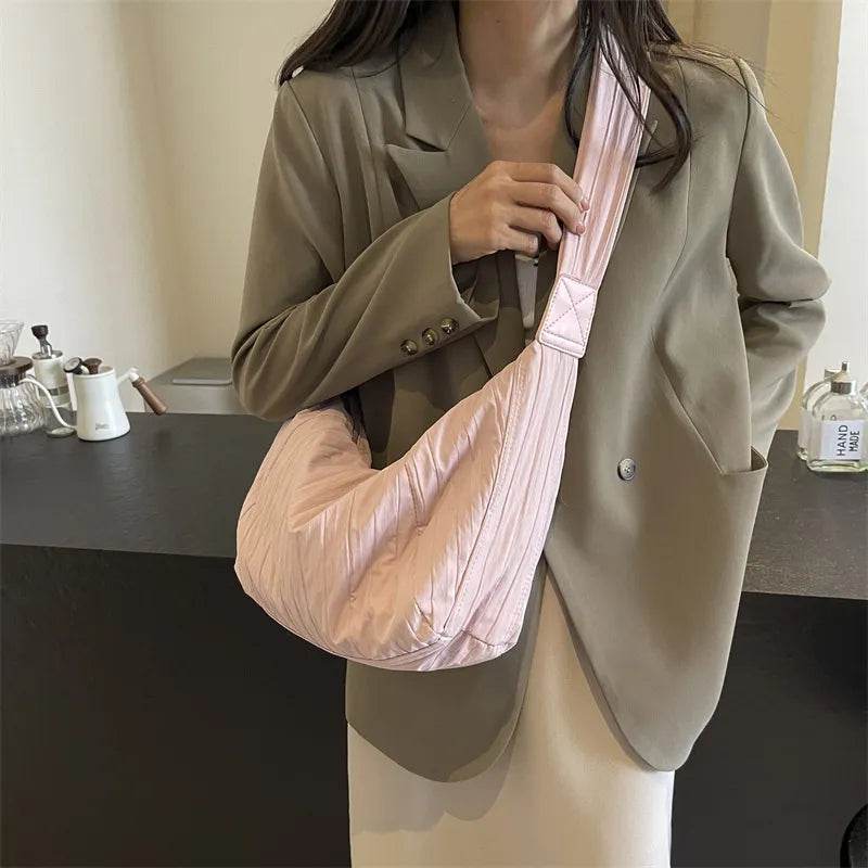 Pleated Dumpling Crossbody Bag - Tredona LLC