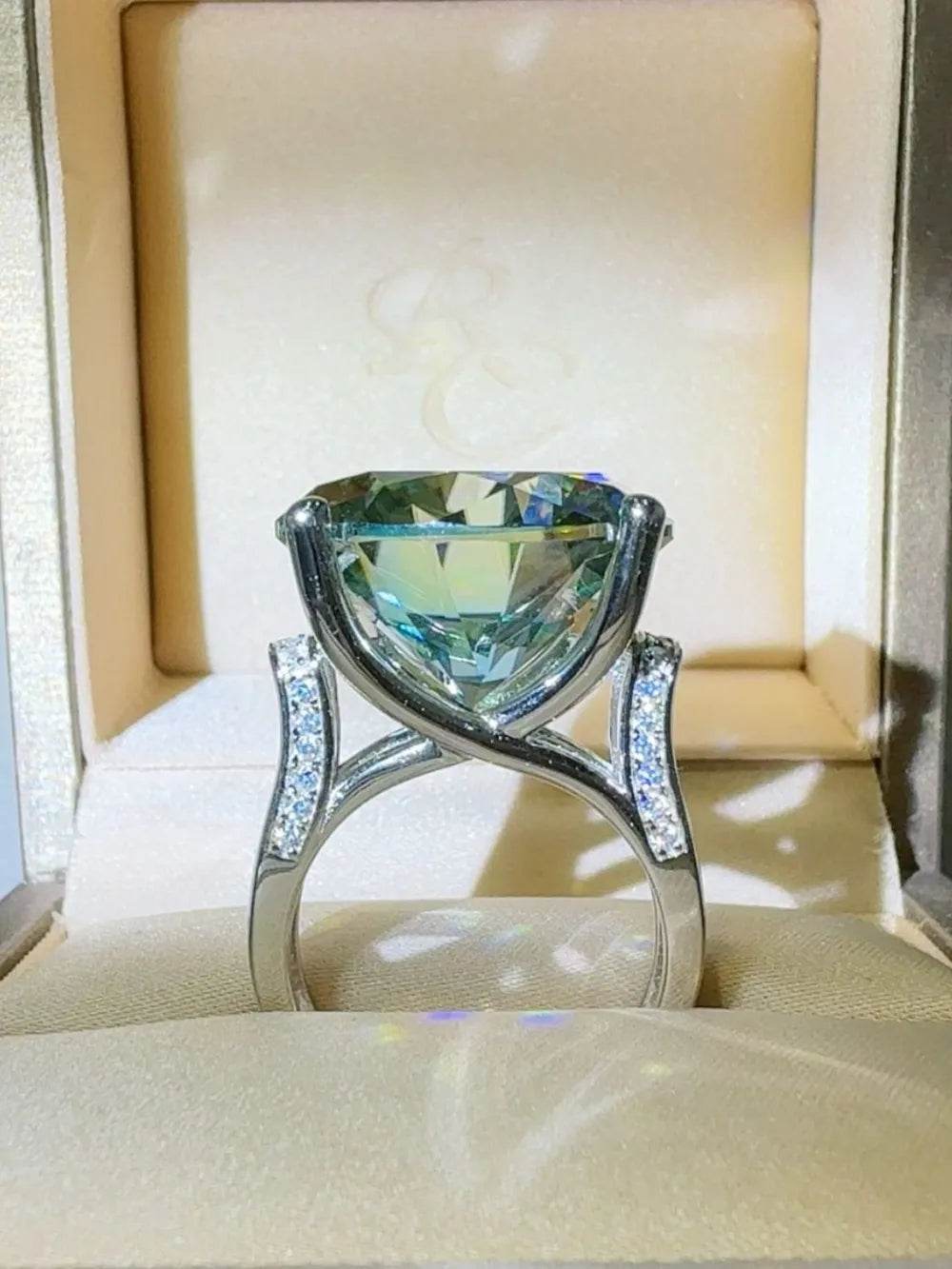 20 Carat Moissanite 925 Sterling Silver Ring - Tredona LLC