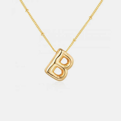 Gold-Plated Bubble Initial Necklace - Tredona LLC