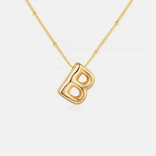 Gold-Plated Bubble Initial Necklace - Tredona LLC
