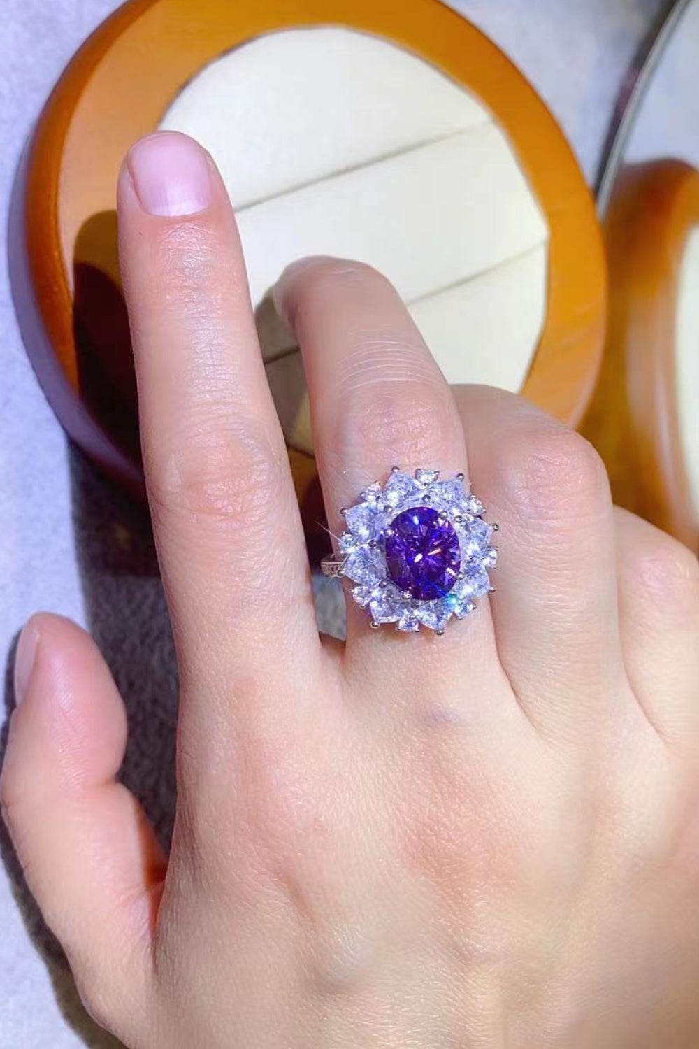 3 Carat Moissanite Platinum-Plated Ring - Tredona LLC