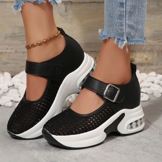 Breathable Mesh Platform Sneakers - Tredona LLC