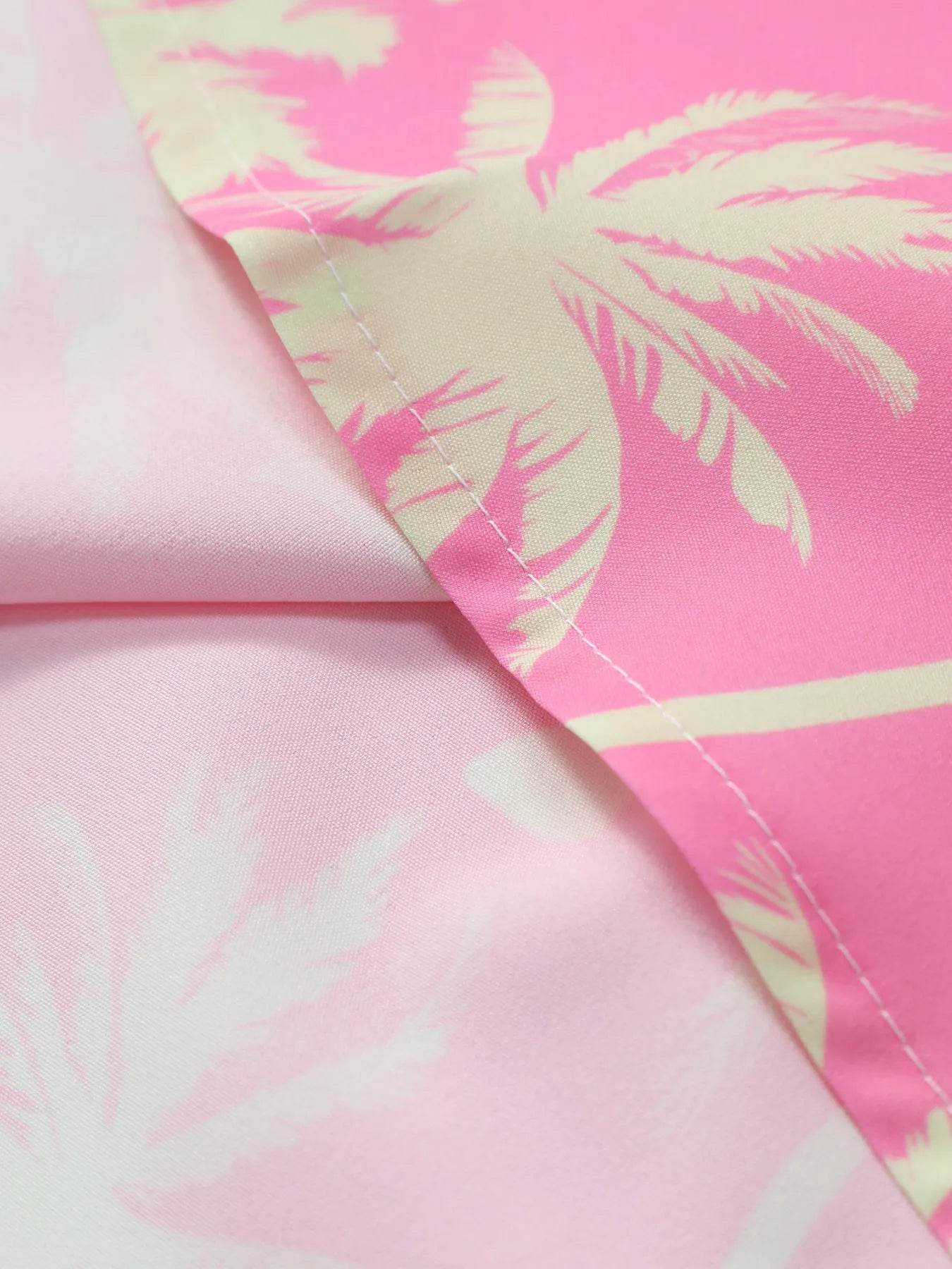 Men's Palm Tree Print Top and Shorts Summer Set - Tredona LLC